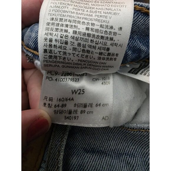 Levi's Wedgie Straight Jeans Women's 25 x 27 High Rise‎ Button Fly Denim Stretch - Picture 14 of 14